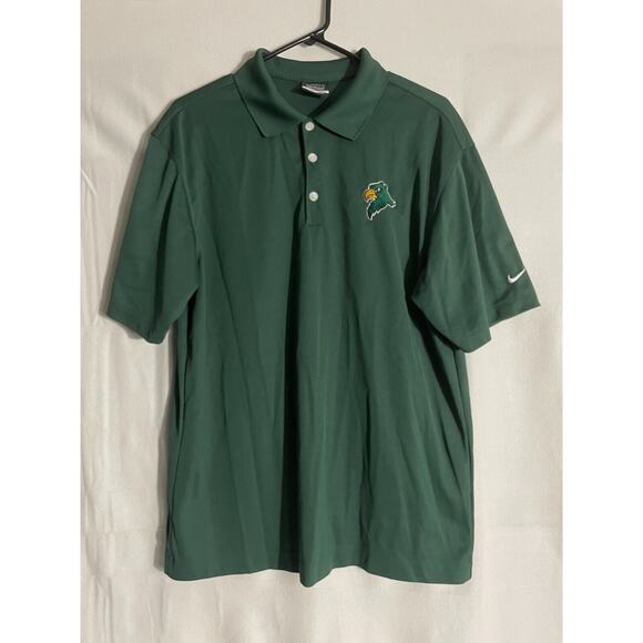 Nike Golf Dri Fit Mens Size Medium Green Polo Shirt Green Eagle Logo - Picture 1 of 12